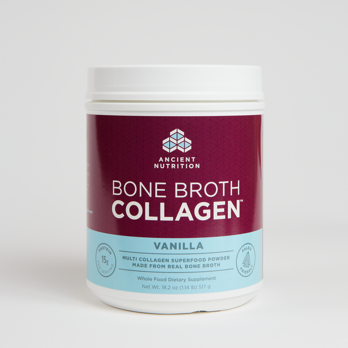 Ancient Nutrition Bone Broth Collagen - Vanilla - 517 g