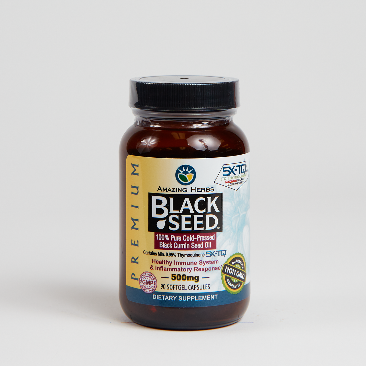 Amazing Herbs Premium Black Seed 500 mg - 90 Count